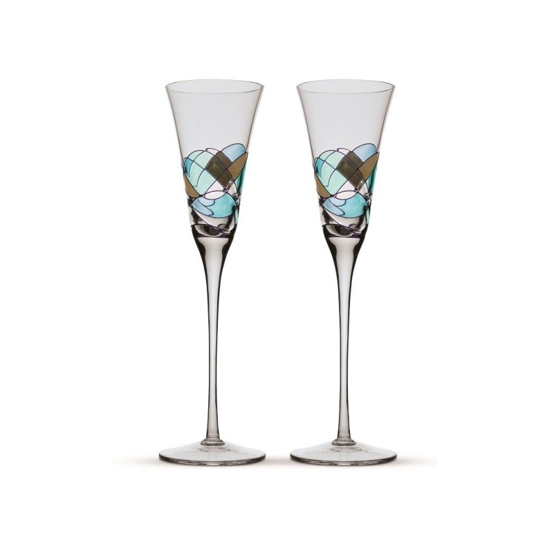 Two Cava Glasses Gaudi Aqua