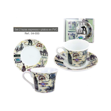 Set 2 cups and plates Madrid
